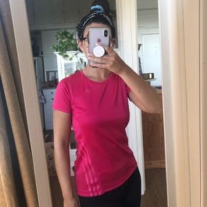 Fuschia adidas workout t-shirt